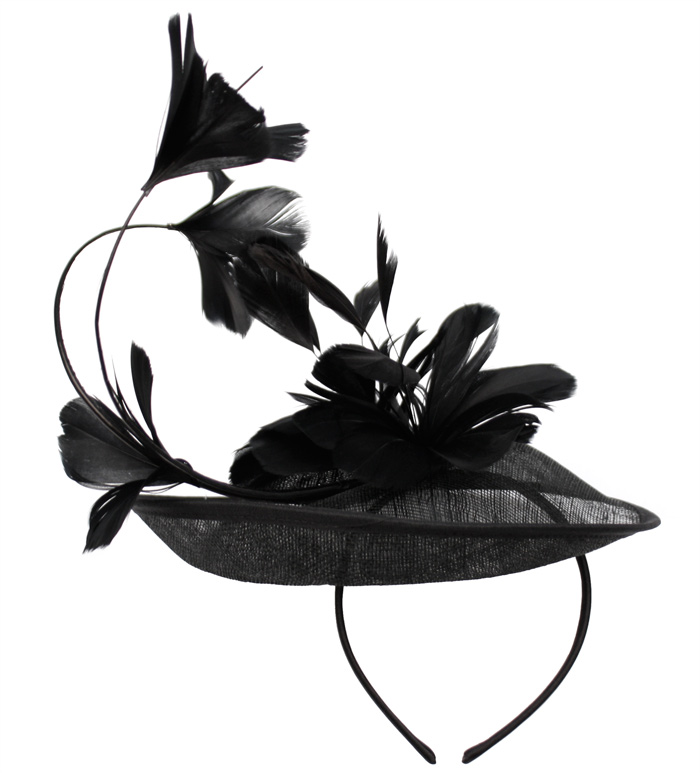 SINAMAY FASCINATOR WITH FLOWER ON THE TOP CC2242 - Image 6