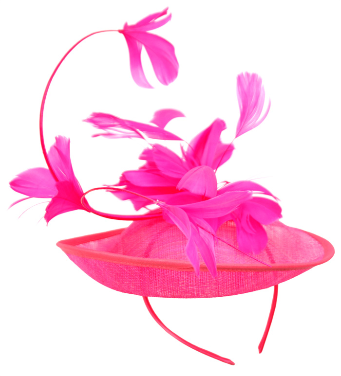SINAMAY FASCINATOR WITH FLOWER ON THE TOP CC2242 - Image 2