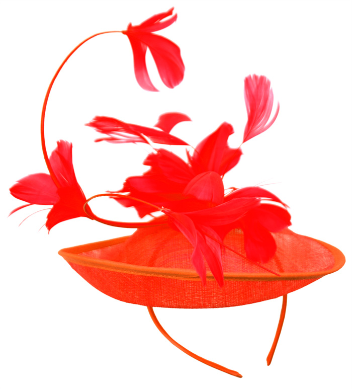 SINAMAY FASCINATOR WITH FLOWER ON THE TOP CC2242 - Image 5