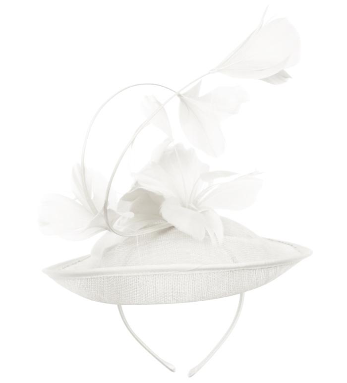 SINAMAY FASCINATOR WITH FLOWER ON THE TOP CC2242 - Image 4
