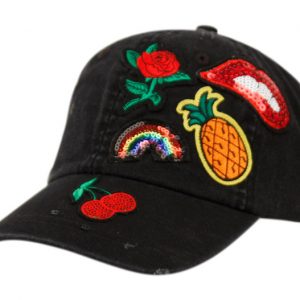 WASHED COTTON BASEBALL CAP WITH MULTI PATCH CP2758