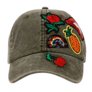 WASHED COTTON BASEBALL CAP WITH MULTI PATCH CP2758