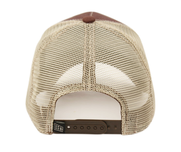 COTTON CANVAS TRUCKER CAP WITH CONTRAST STITCH ON BRIM CP2766 - Image 9