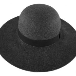 LADIES POLYESTER FELT FLOPPY HAT WITH GROSSGRAIN BAND F2391