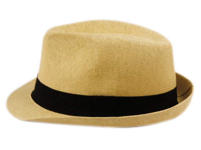 ROLL UP BRIM STRAW FEDORA HATS WITH GROSGRAIN BAND F2781 - Image 14