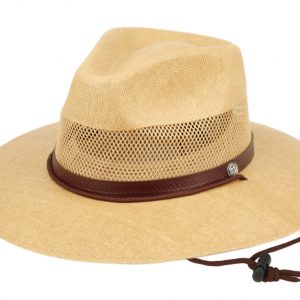 WOVEN PAPER STRAW PANAMA HATS WITH LEATHER BAND F4011