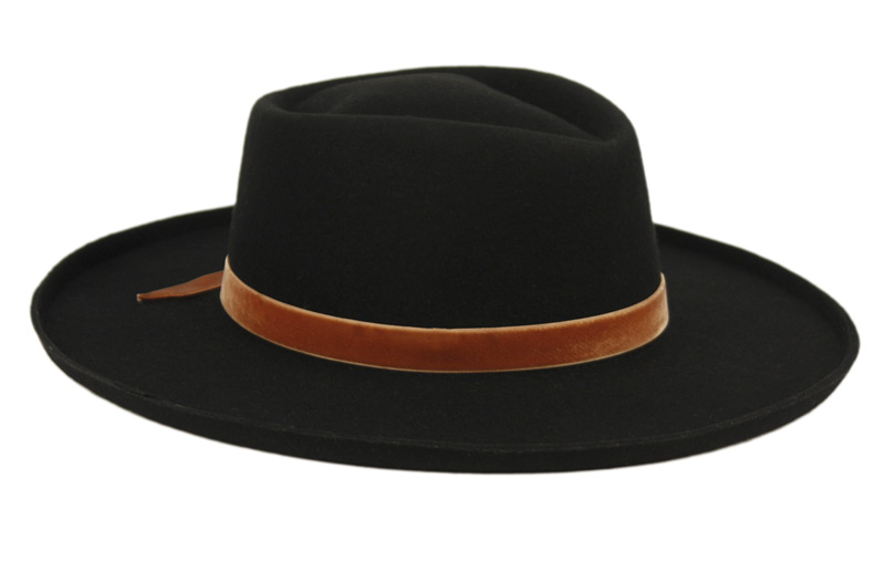 WIDE BRIM DIAMOND CROWN WOOL FELT FEDORA WITH PENCIL CURL BRIM F4114 - Image 3