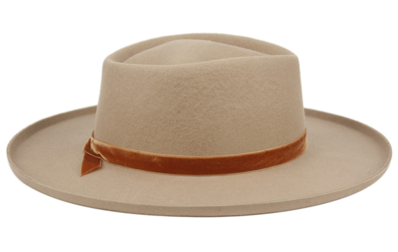 WIDE BRIM DIAMOND CROWN WOOL FELT FEDORA WITH PENCIL CURL BRIM F4114 - Image 4