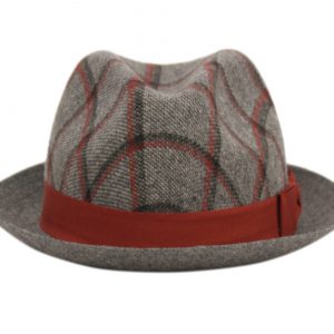 RICHMAN BROTHERS PLAID WOOL FEDORA WITH BAND F5115