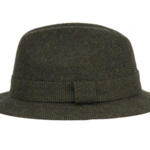 RICHMAN BROTHERS TWEED HERRINGBONE WOOL FEDORA WITH BAND F5117
