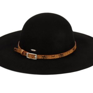 LADIES WIDE BRIM FELT FLOPPY W/SNAKESKIN PU BAND FL2285