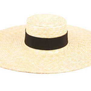 NATURAL STRAW WIDE BRIM FLOPPY W/GROSGRAIN BAND FL4027