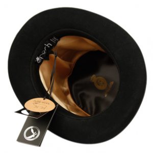 WOOL FELT TOP HATS WITH PERFORATED LEATHER BAND & DECORATION TRIMS HE80