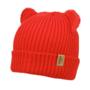 KIDS CABLE KNIT CAT BEANIE W/SHERPA LINING KBN4062