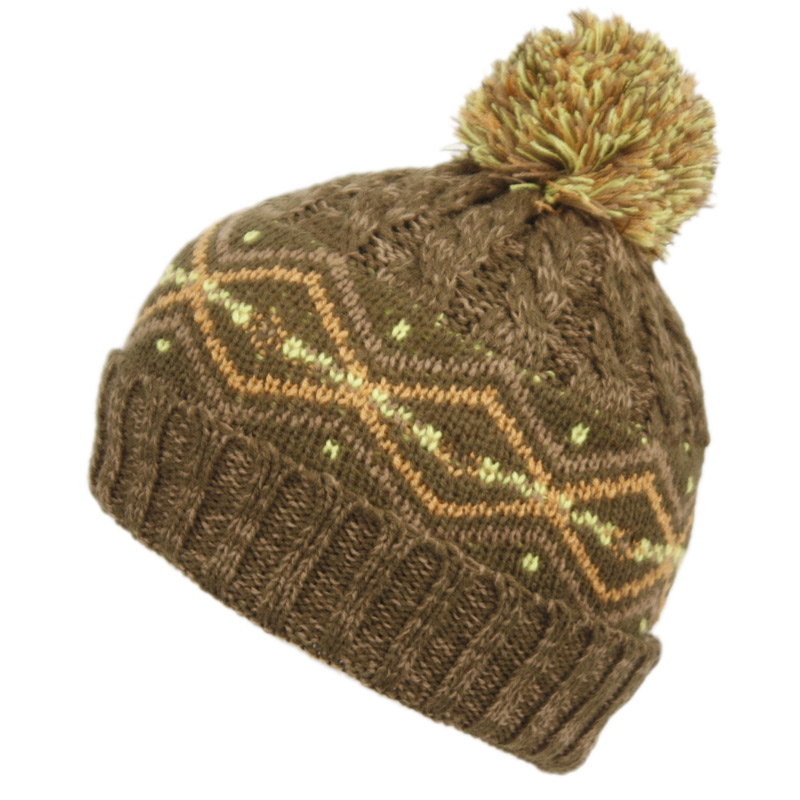 MIX COLOR KIDS WINTER KNIT BEANIE W/POMPOM & SHERPA LINING KBN5025 - Image 2