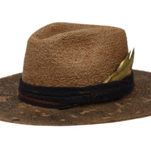MORRETON VINTAGE RAFFIA STRAW FEDORA HAT M105