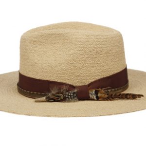 MORRETON VINTAGE RAFFIA STRAW FEDORA HAT M106
